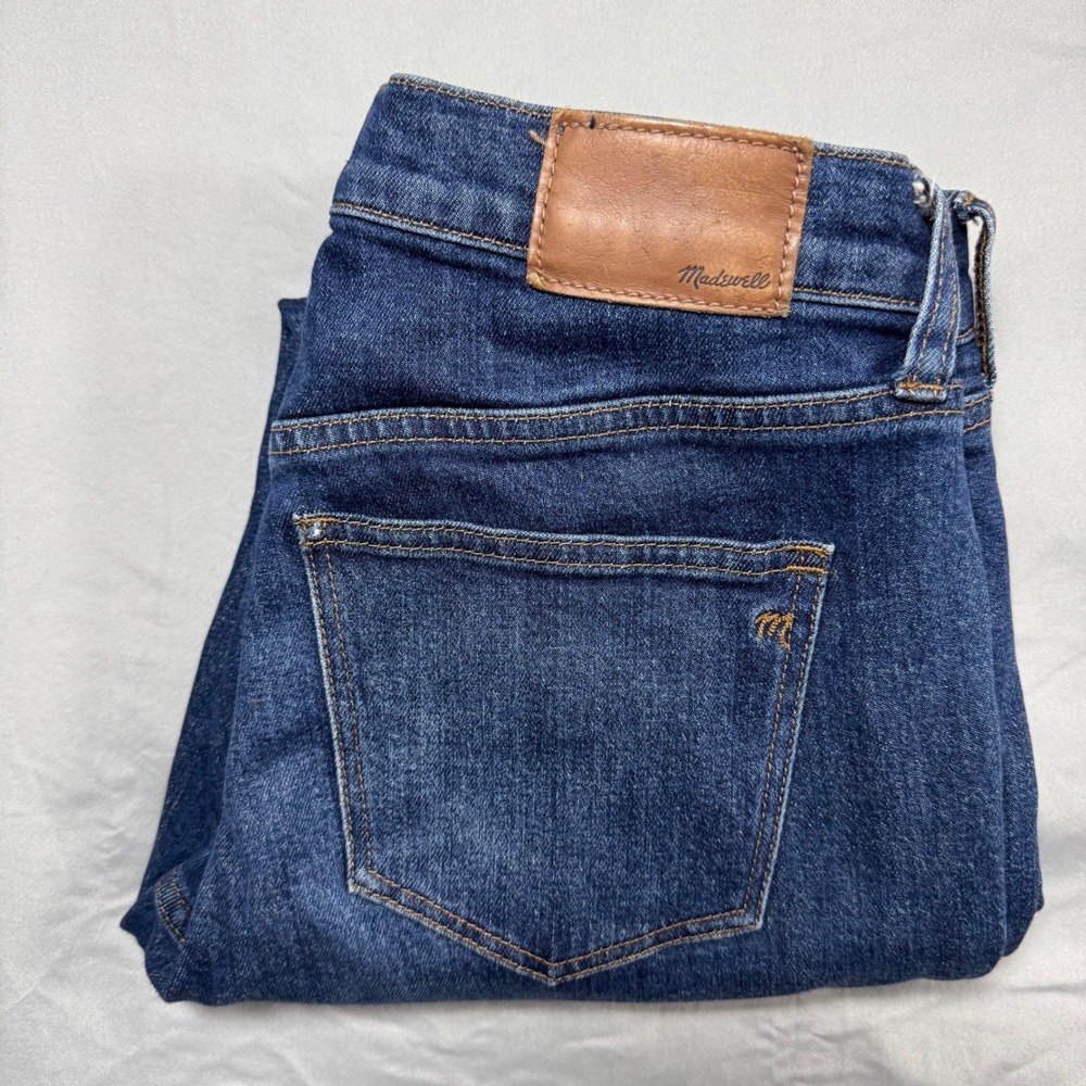 Madewell‎ The Slim Boyjean Dark Wash Raw Hem Denim Jeans Women's 24